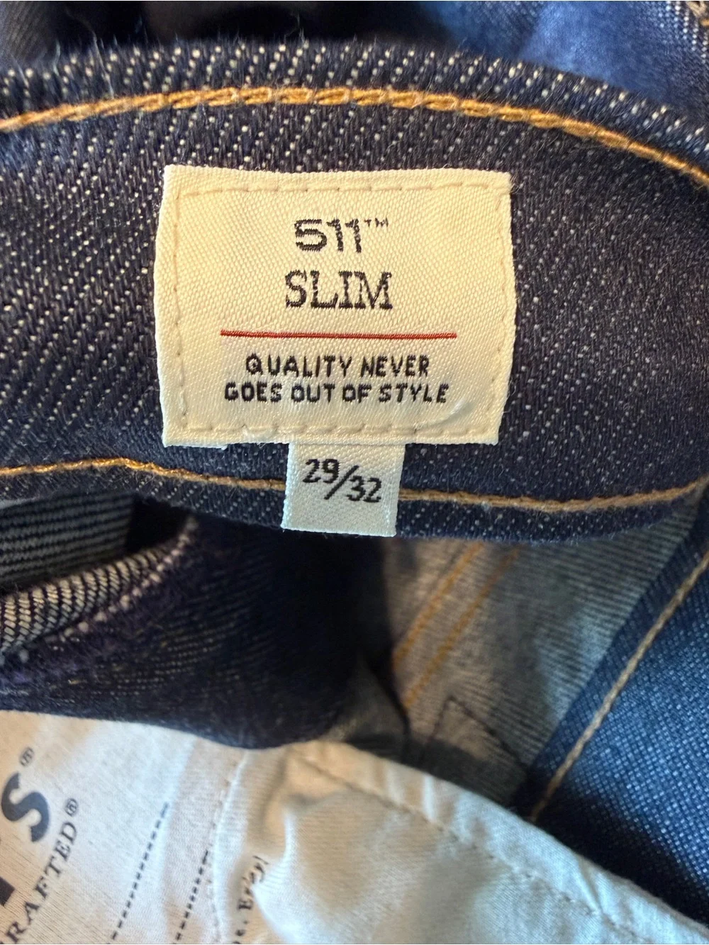 Levi’s 511™ Slim Fit Japanese Selvedge Men's Jeans, Size 29/32, Crisp Dark Wash